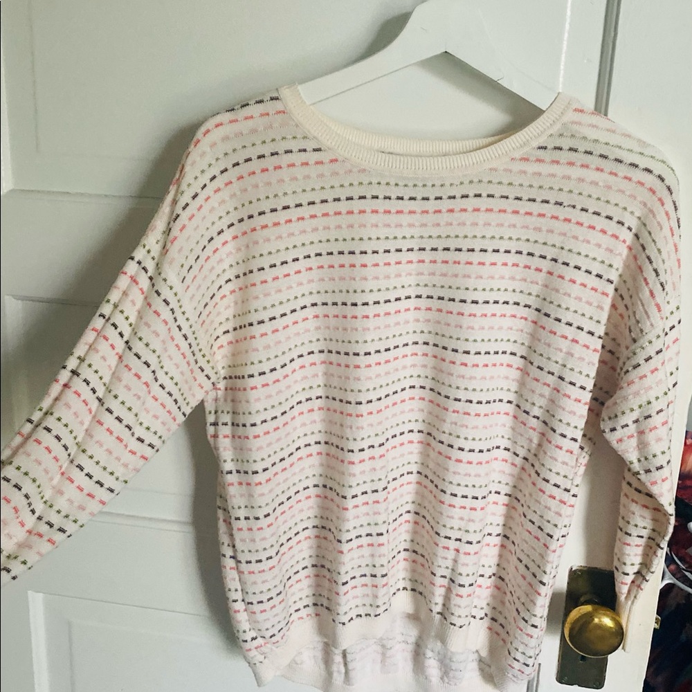 Beige & Rainbow Knit